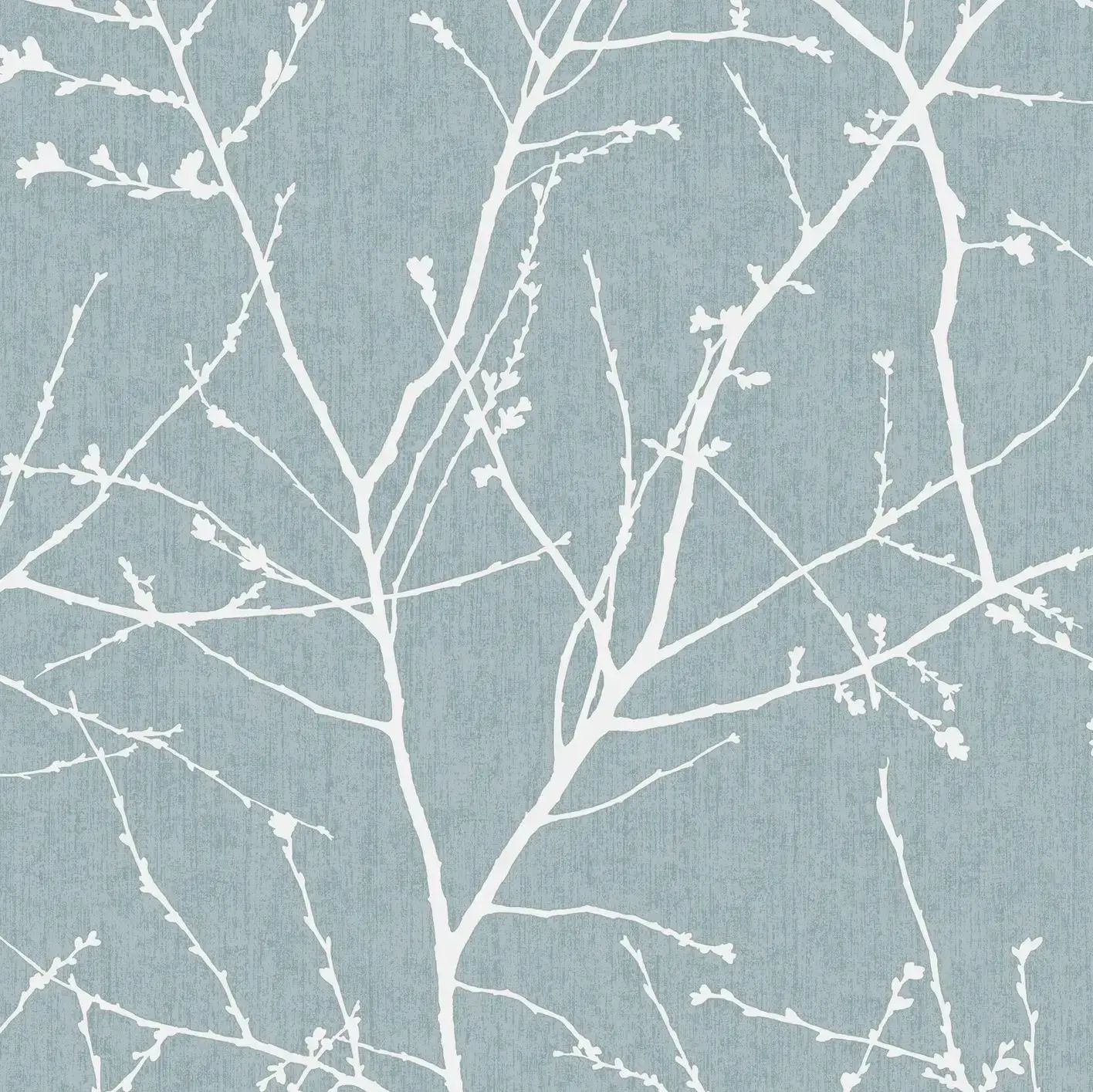 Innocence Twig Duck Egg Calico Textured Wallpaper 33-270