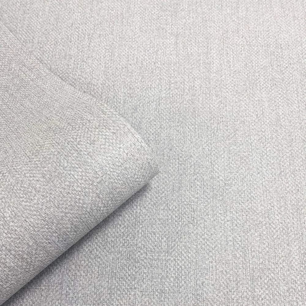 Venezia Texture Light Grey Fabric Effect Shimmer Vinyl Wallpaper M67309