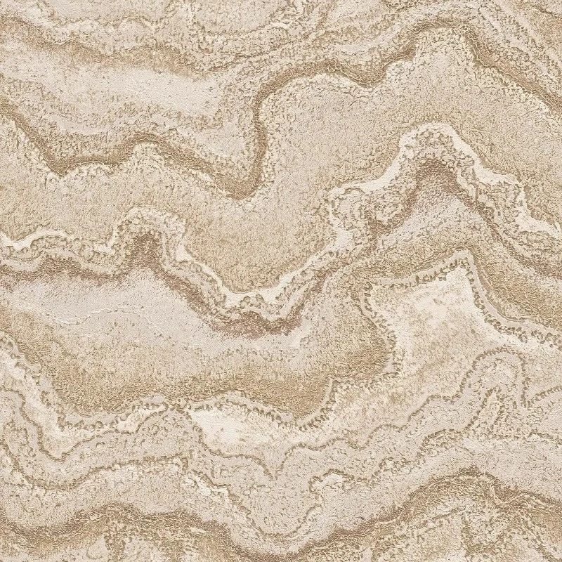 Lava Marble Beige Brown Sand & Metallic Gold Stories of Life Collection Wallpaper 39659-2
