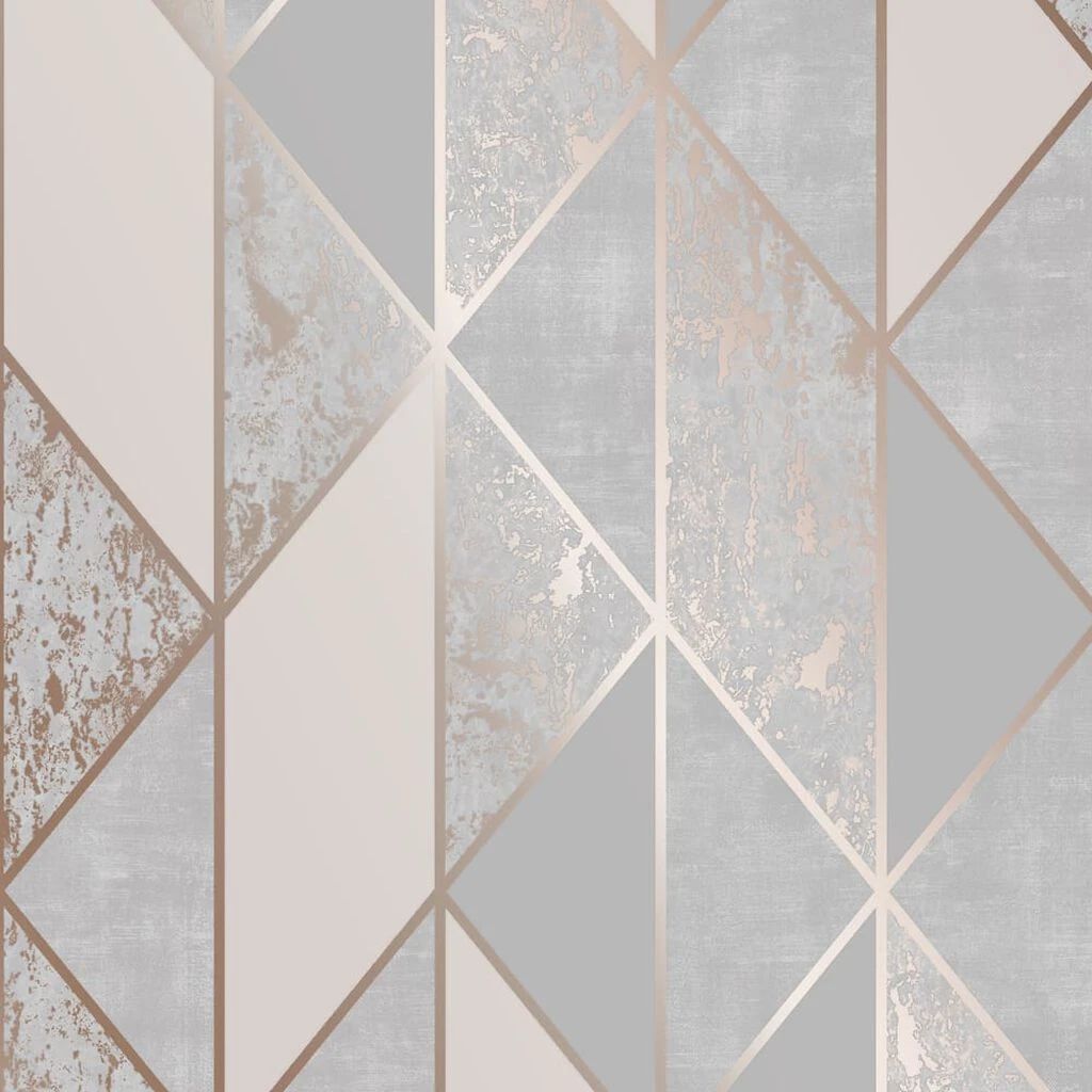 Milan Geometric Rose Gold Superfresco Wallpaper 106407