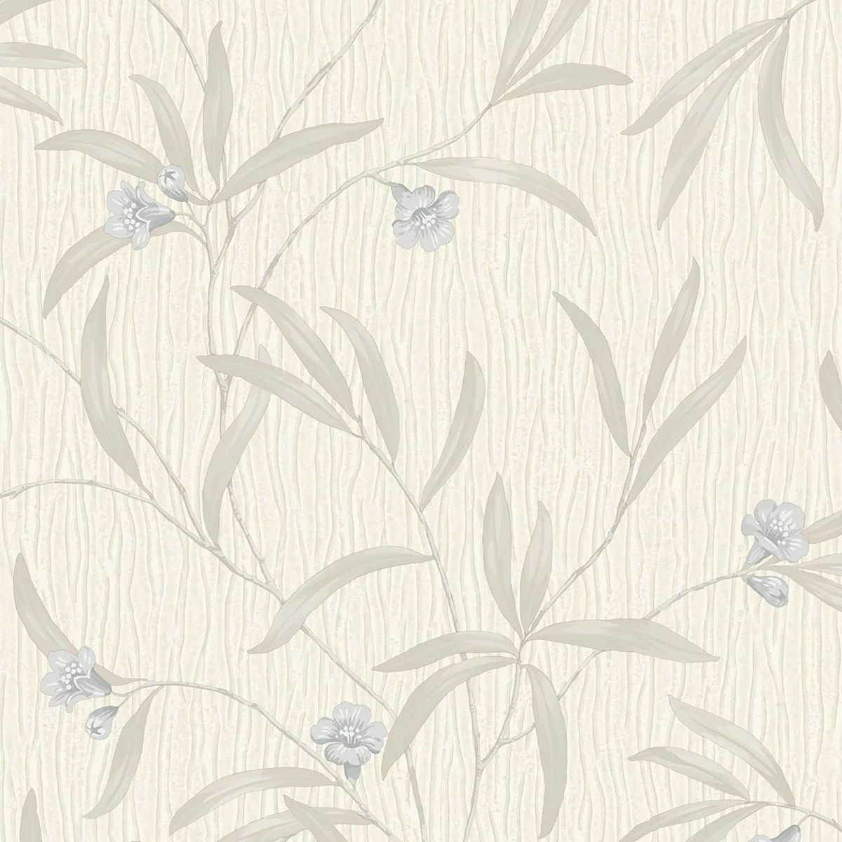 Tiffany Floral Cream & Soft Blue Luxury Italian Vinyl Wallpaper 41333