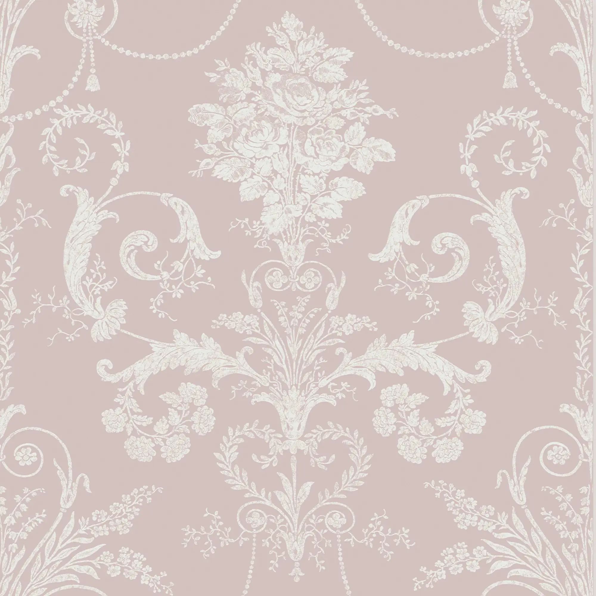 Josette French Toil Damask Amethyst Laura Ashley Wallpaper 113381