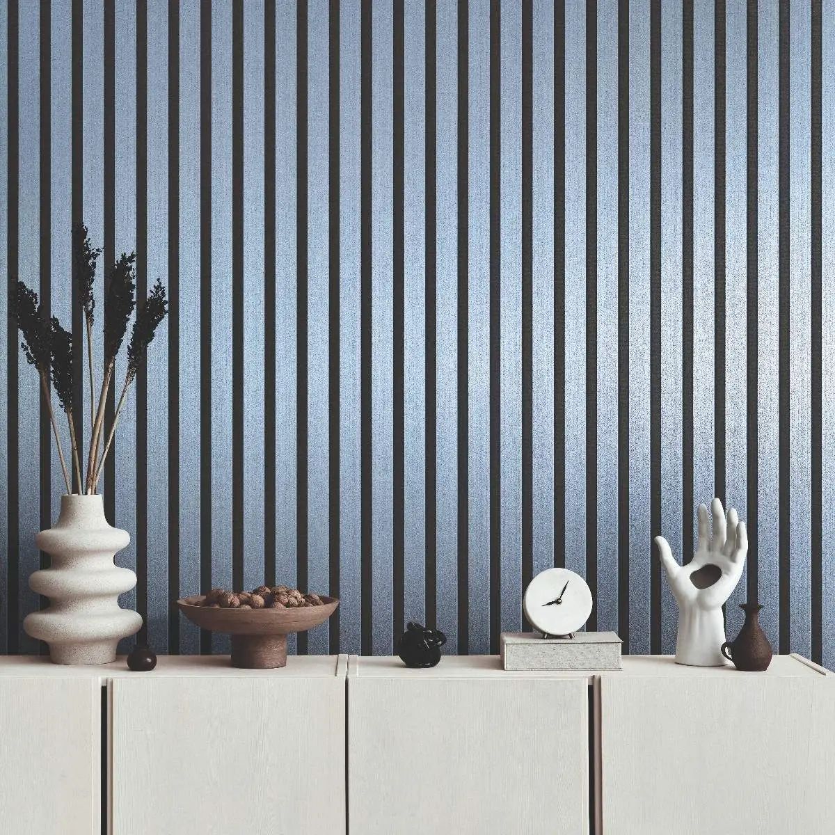 Acoustic Metallic Panels Denim Blue Ultra Realistic Fleece Wallpaper 78627-3