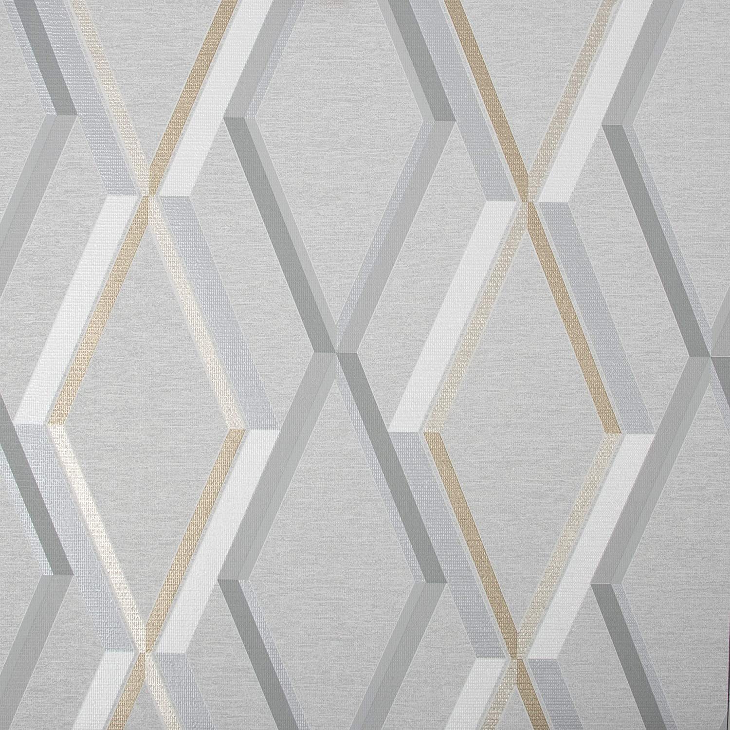 Prestige Geometric Silver Superfresco Wallpaper 108607