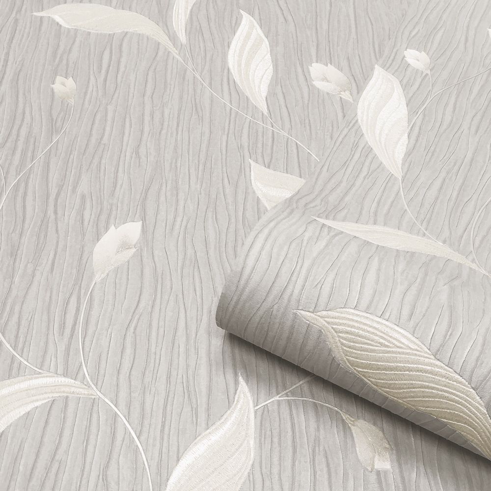Tiffany Trail Soft Silver Luxury Italian Vinyl Wallpaper 41319