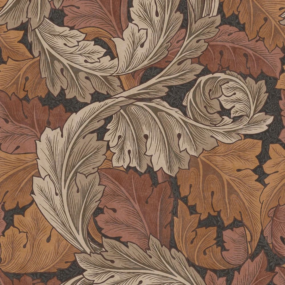 Acanthus Curling leaves Burnt Orange Wallpaper by William Morris 124224