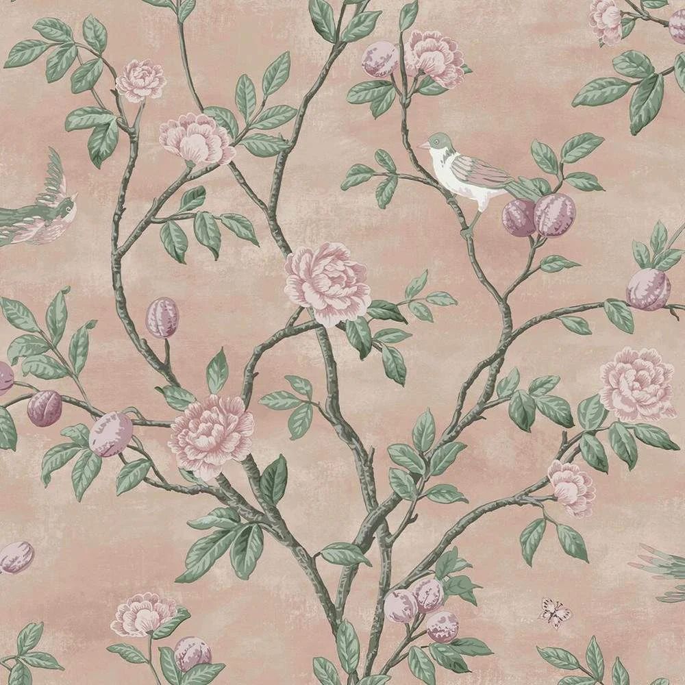 Eglantine French chateau Blush Rose Floral Laura Ashley Wallpaper 113372