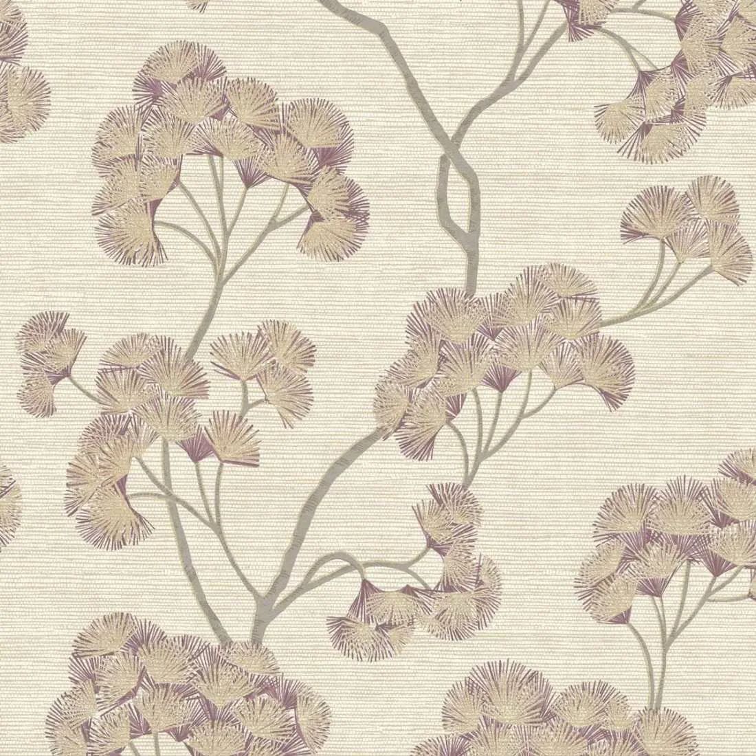 Sumatra Ginkgo Trees Mauve Floral Wallpaper 316001