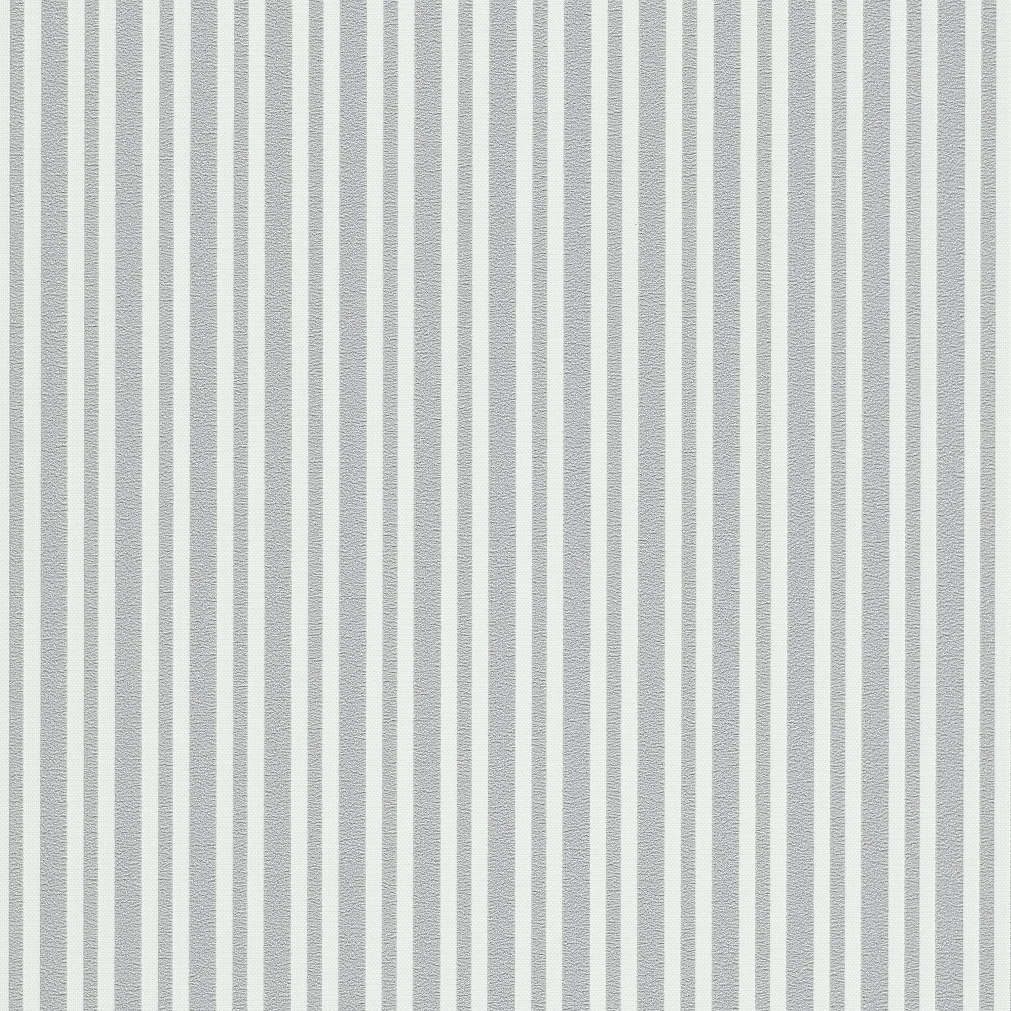 Bremen Stripe Grey & White Blown Vinyl Wallpaper 13397-30