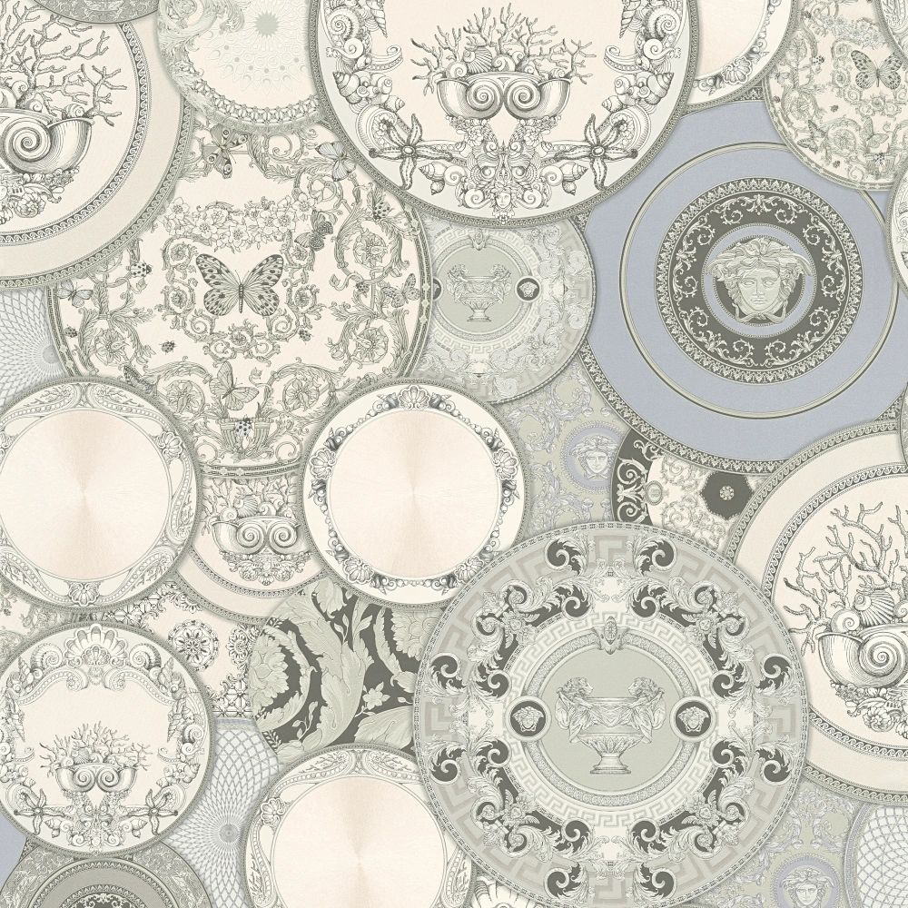 Les Etoiles Dish Grey Luxury Vinyl Wallpaper 34901-3