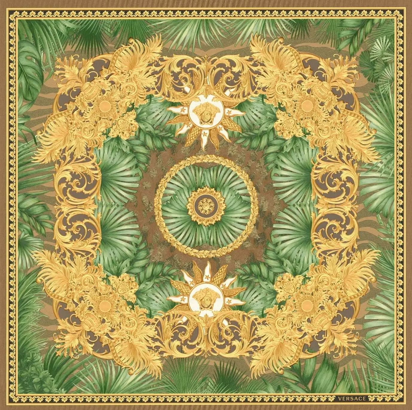 Giovanni Jungle Baroque Panel Luxury Vinyl Wallpaper 387033