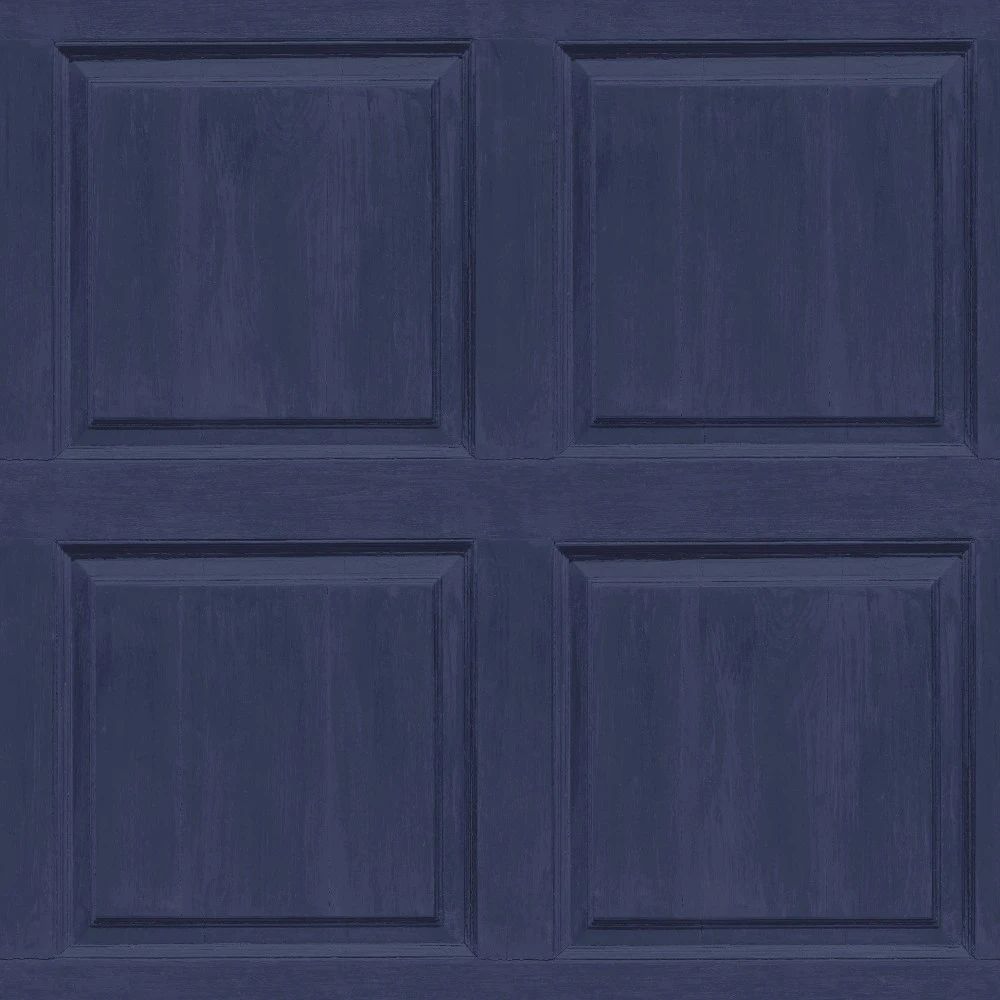 Washed Panel Effect Navy Wallpaper 909601