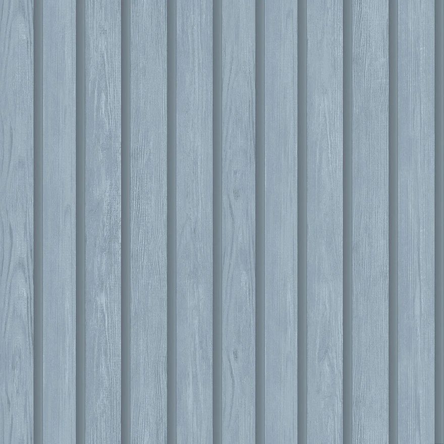 Realistic Wooden Slats Blue Wallpaper 13302