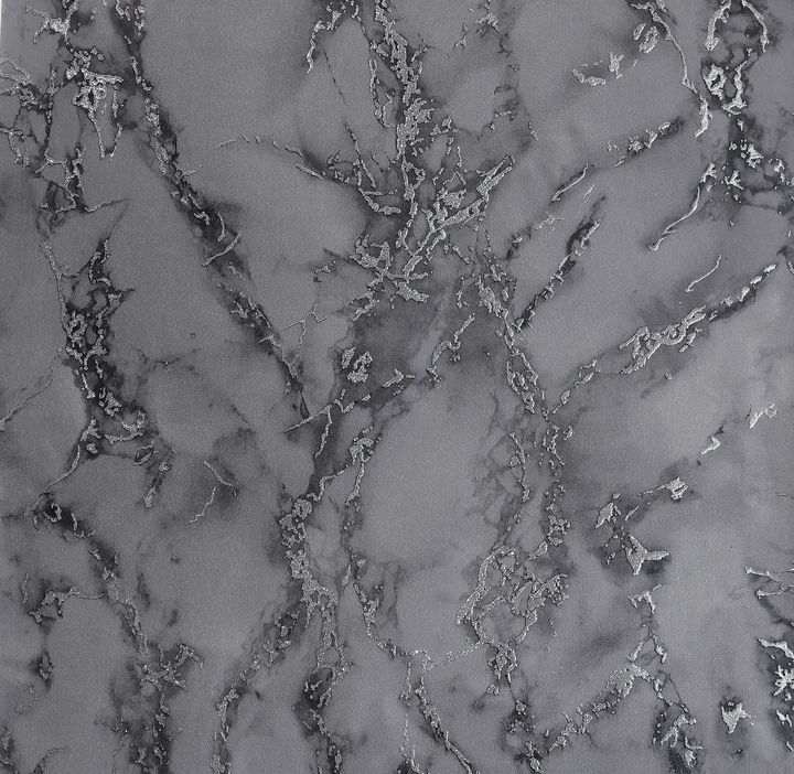 Carrara Marble Charcoal & Liquid Gold Wallpaper 296702