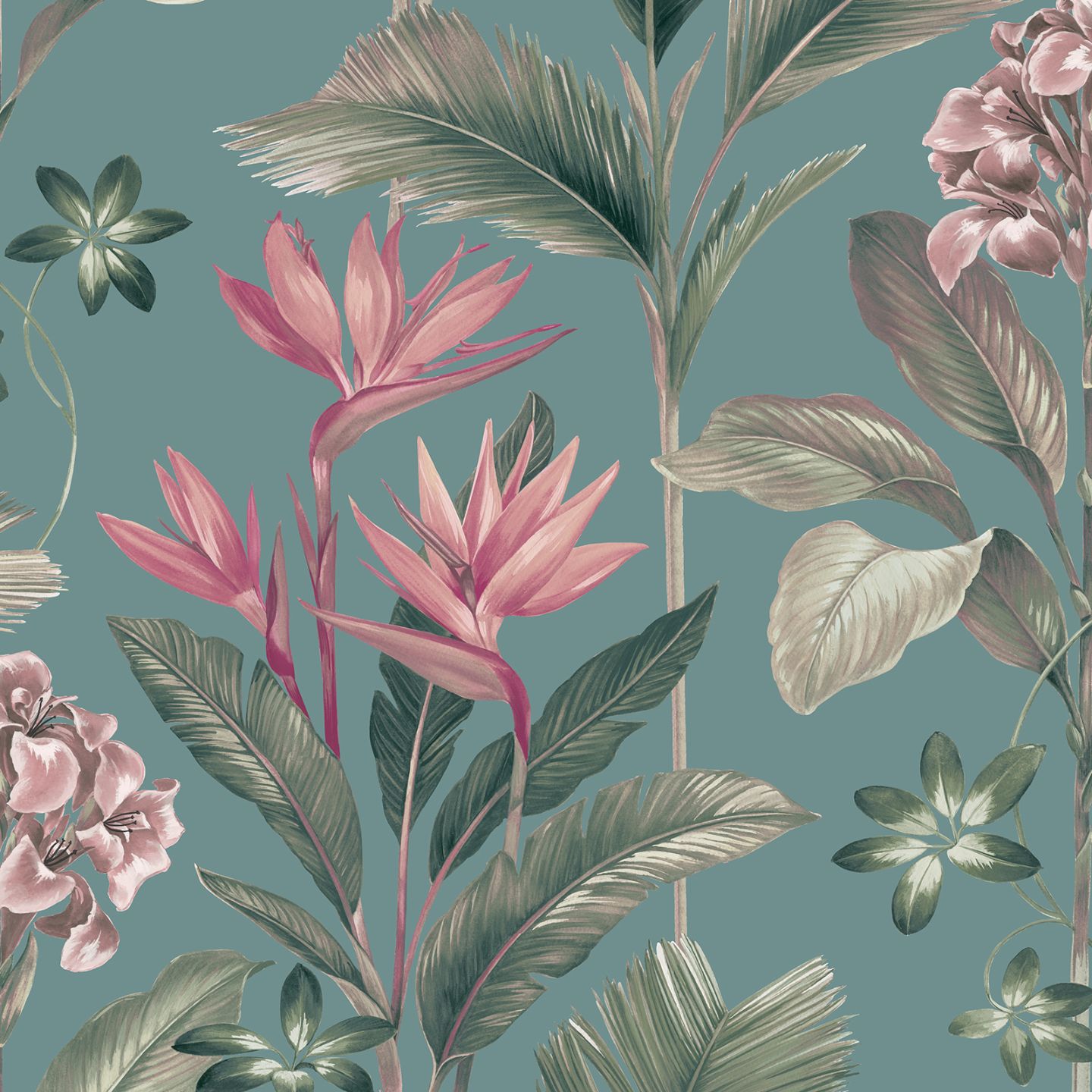 Oliana Floral Teal Wallpaper 8486