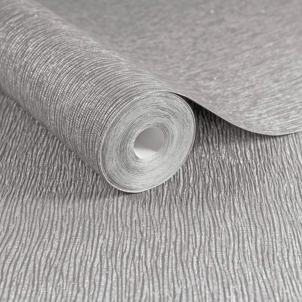 Boutique Shimmer Silver Grasscloth Wallpaper by Graham & Brown 101441