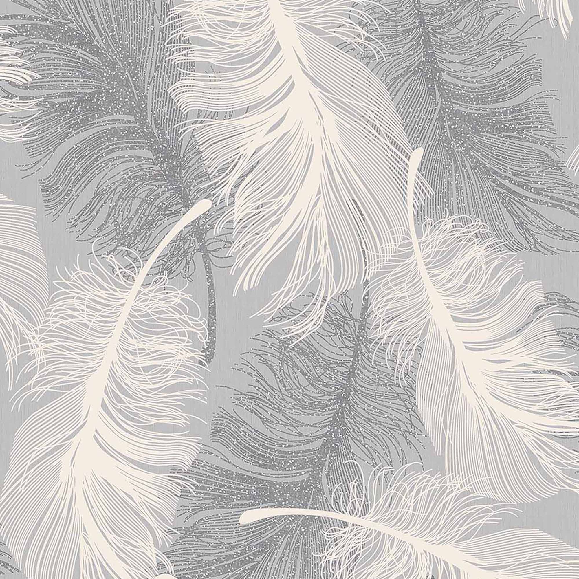Guidinha Feathers Grey Wallpaper M0923