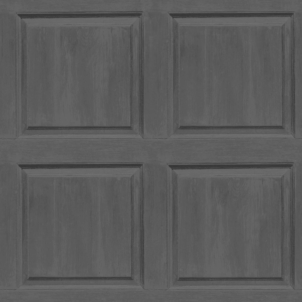 Washed Panel Effect Charcoal Wallpaper 909600