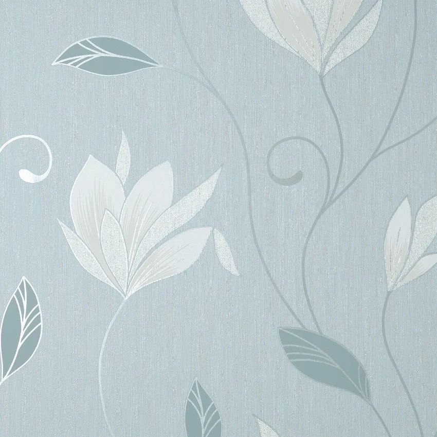Synergy Floral Blue Vinyl Wallpaper M1740