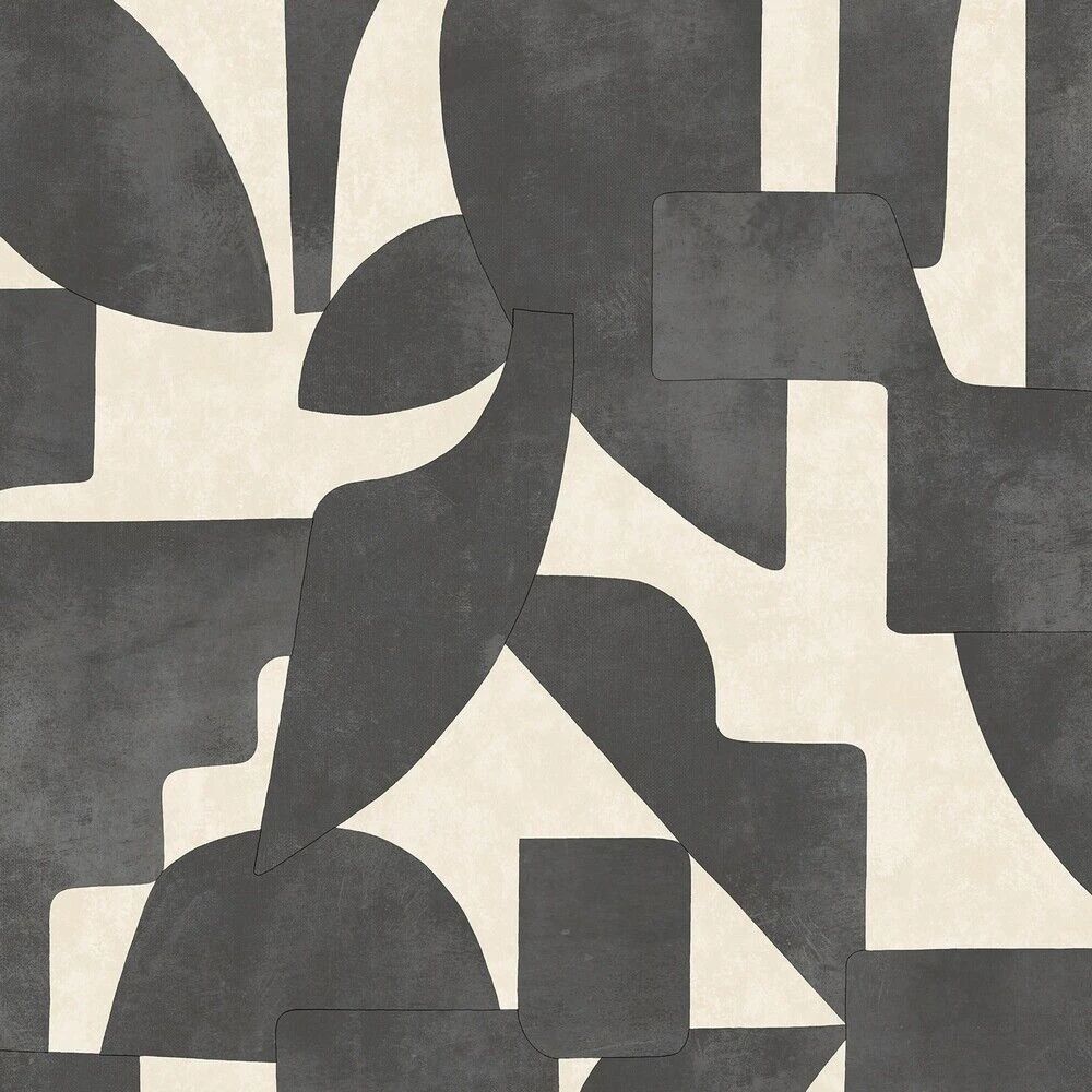 Abstract Angles Cream & Charcoal Wallpaper 13741