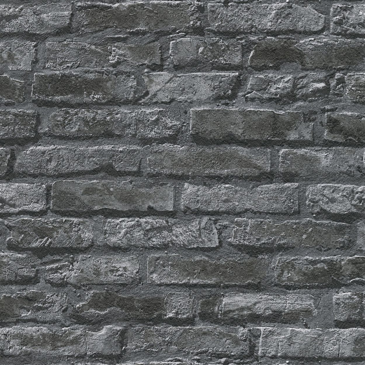 Charcoal Brick Effect Black Wallpaper 95470-1