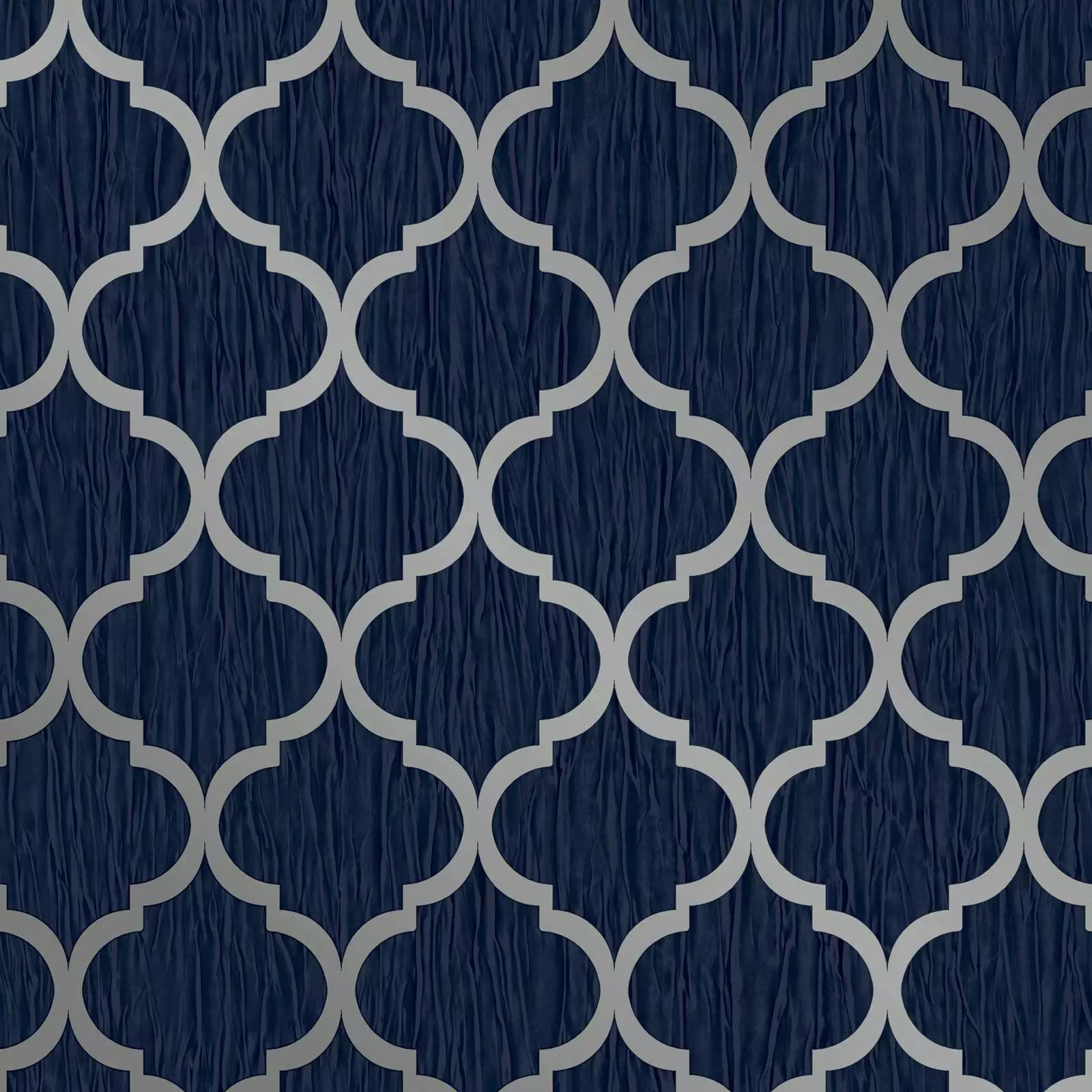 Crystal Trellis Blue & Metallic Silver Wallpaper 8894