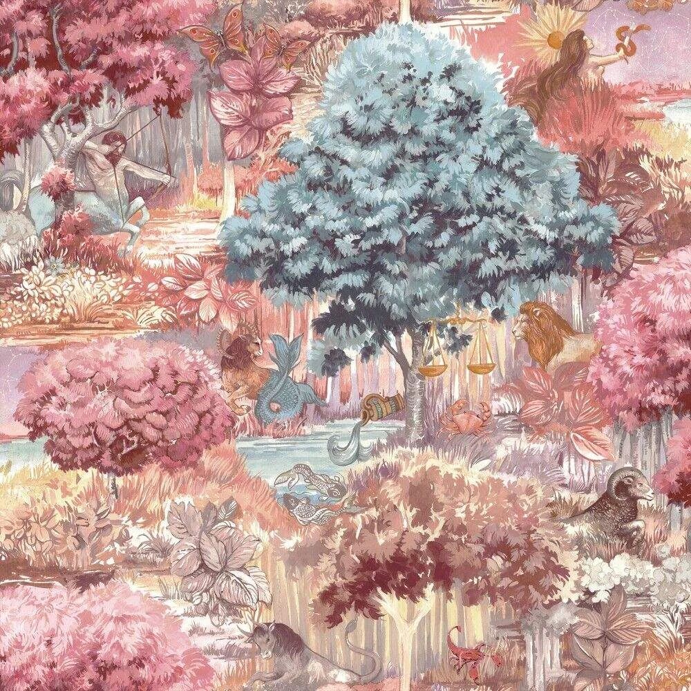 Astrology Pink Forest Tree Zodiac Element Wallpaper 13500