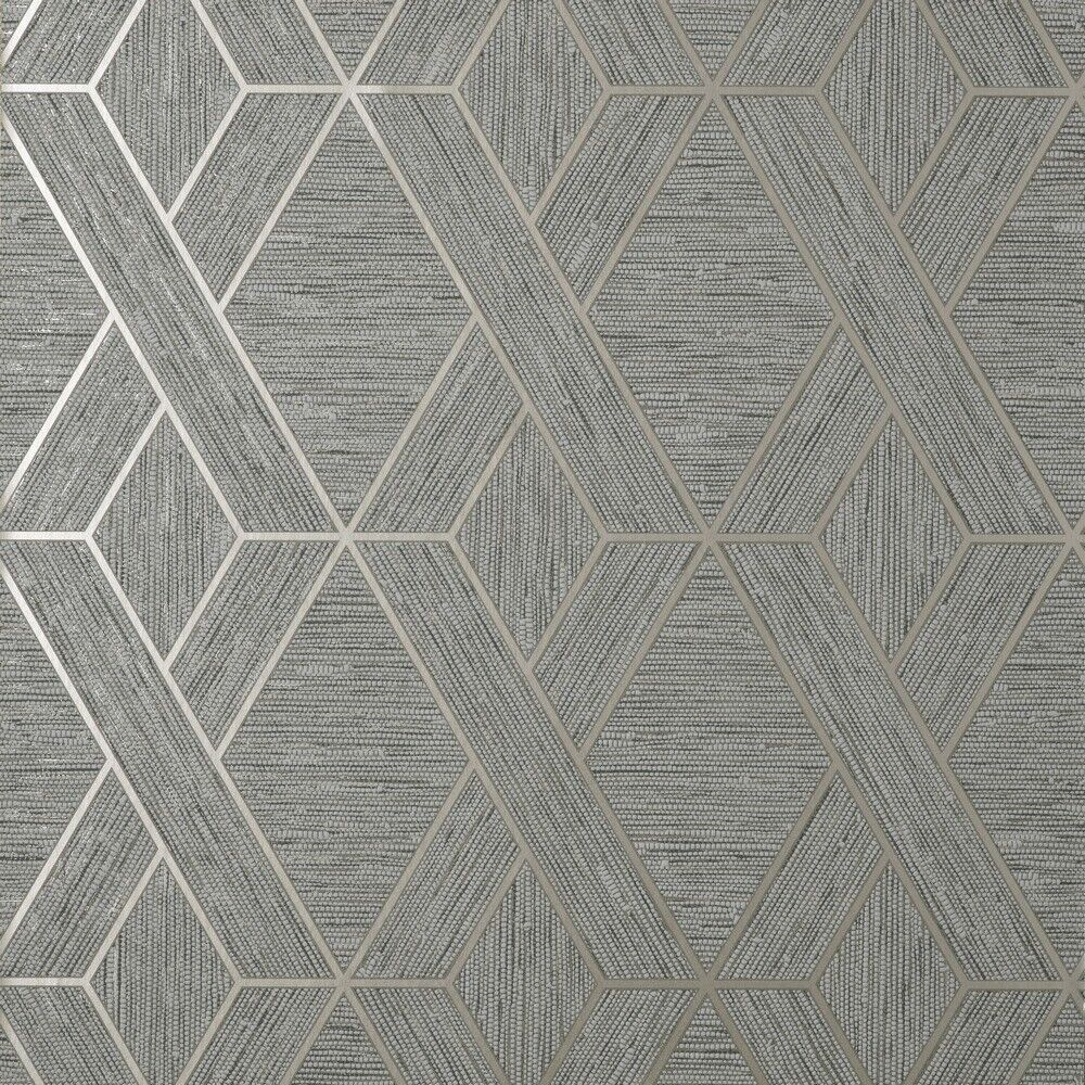 Miya Geometric Grey Textured Vinyl Wallpaper FD43152