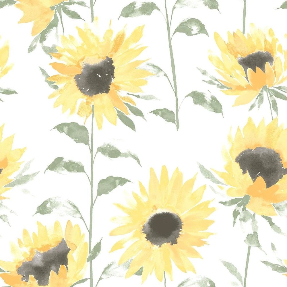 Hand-Painted Sunflowers by Catherine Lansfield Wallpaper 206521 