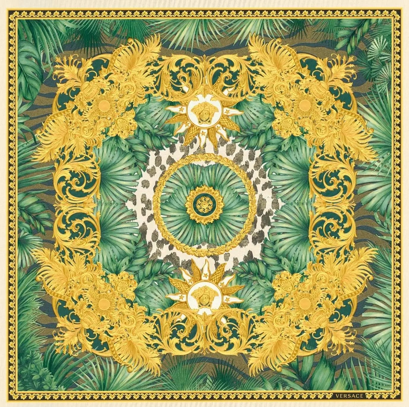 Giovanni Jungle Baroque Panel Luxury Vinyl Wallpaper 387034
