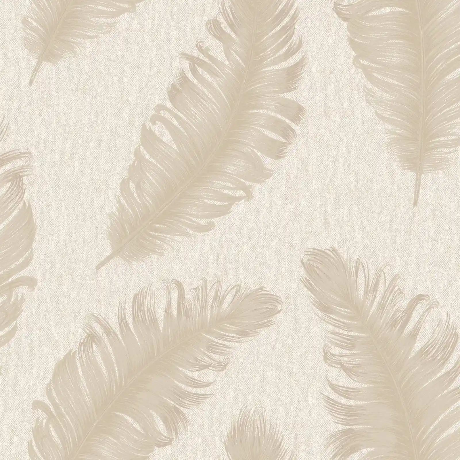 Ciara Feather Cream Soft Beige Italian Vinyl Wallpaper 4402