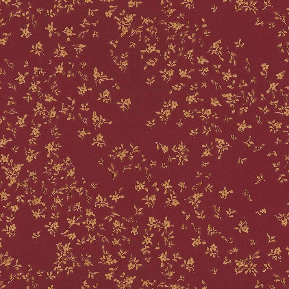 Barocco Ditsy Flowers Maroon Luxury Vinyl Wallpaper 935857