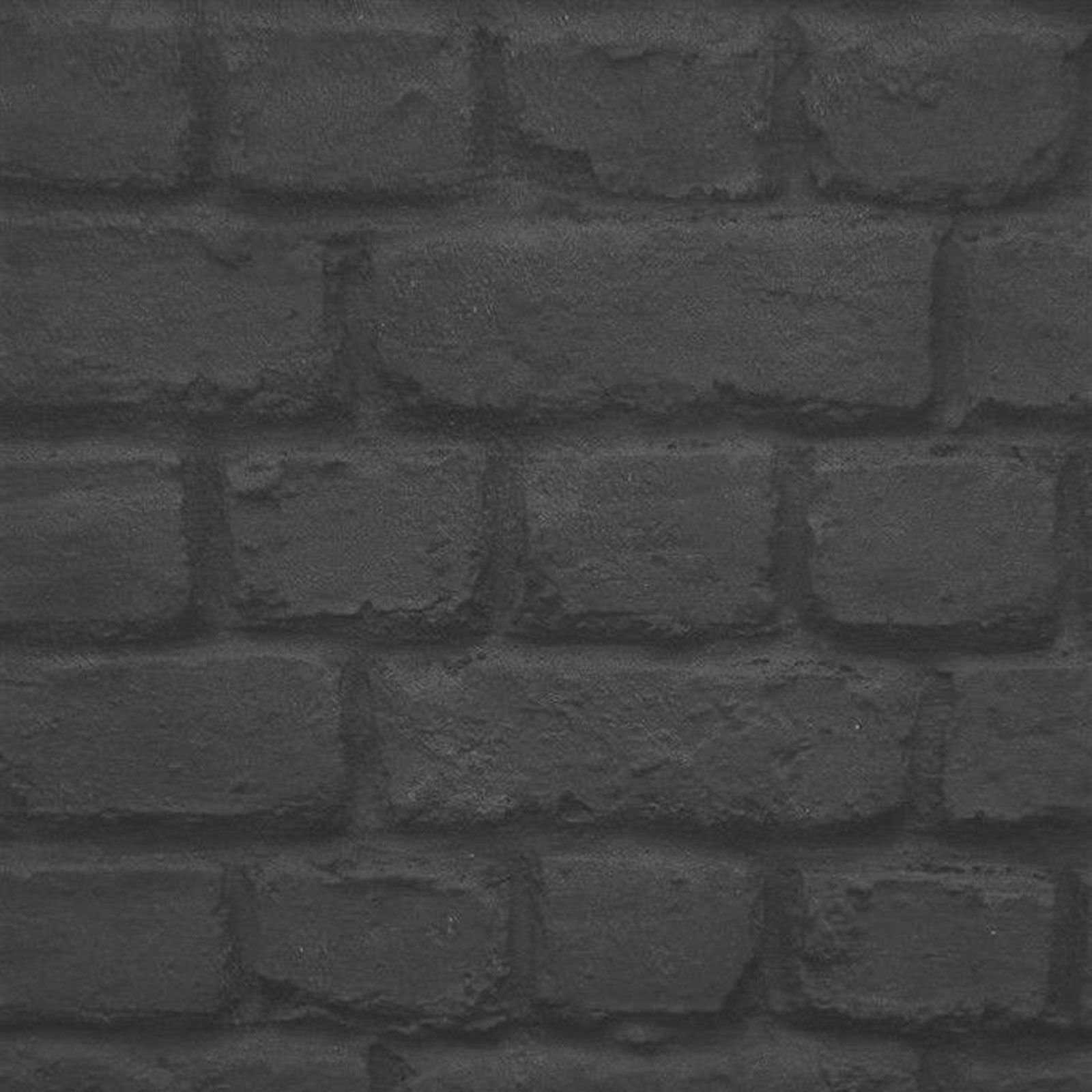 Rasch Black Brick Effect Wallpaper 226744
