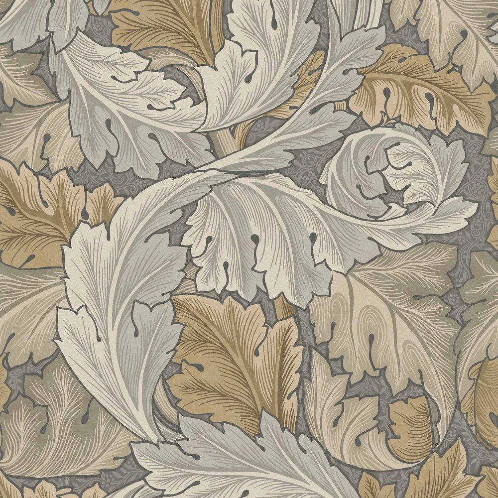 Acanthus Curling leaves Neutral Wallpaper by William Morris 124226