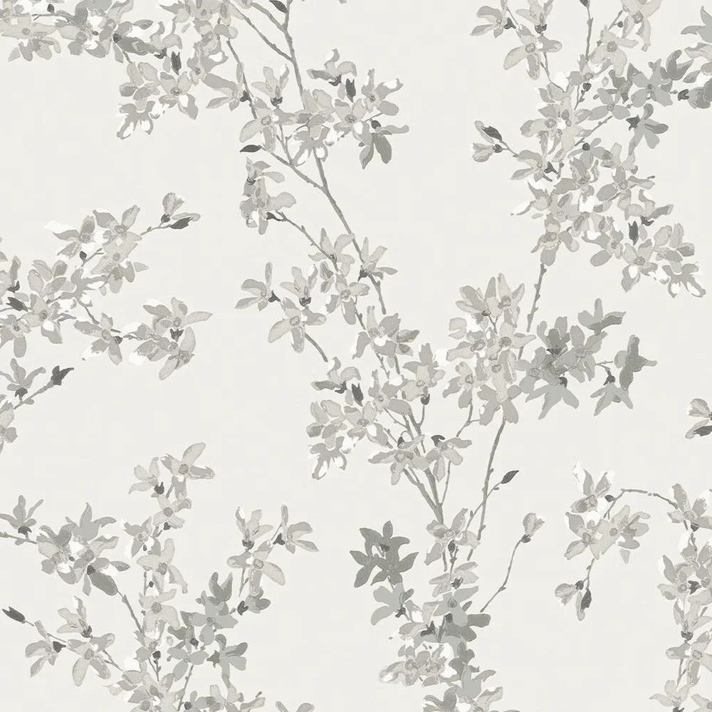Forsythia Blossom Trail Steel Laura Ashley Wallpaper 113349