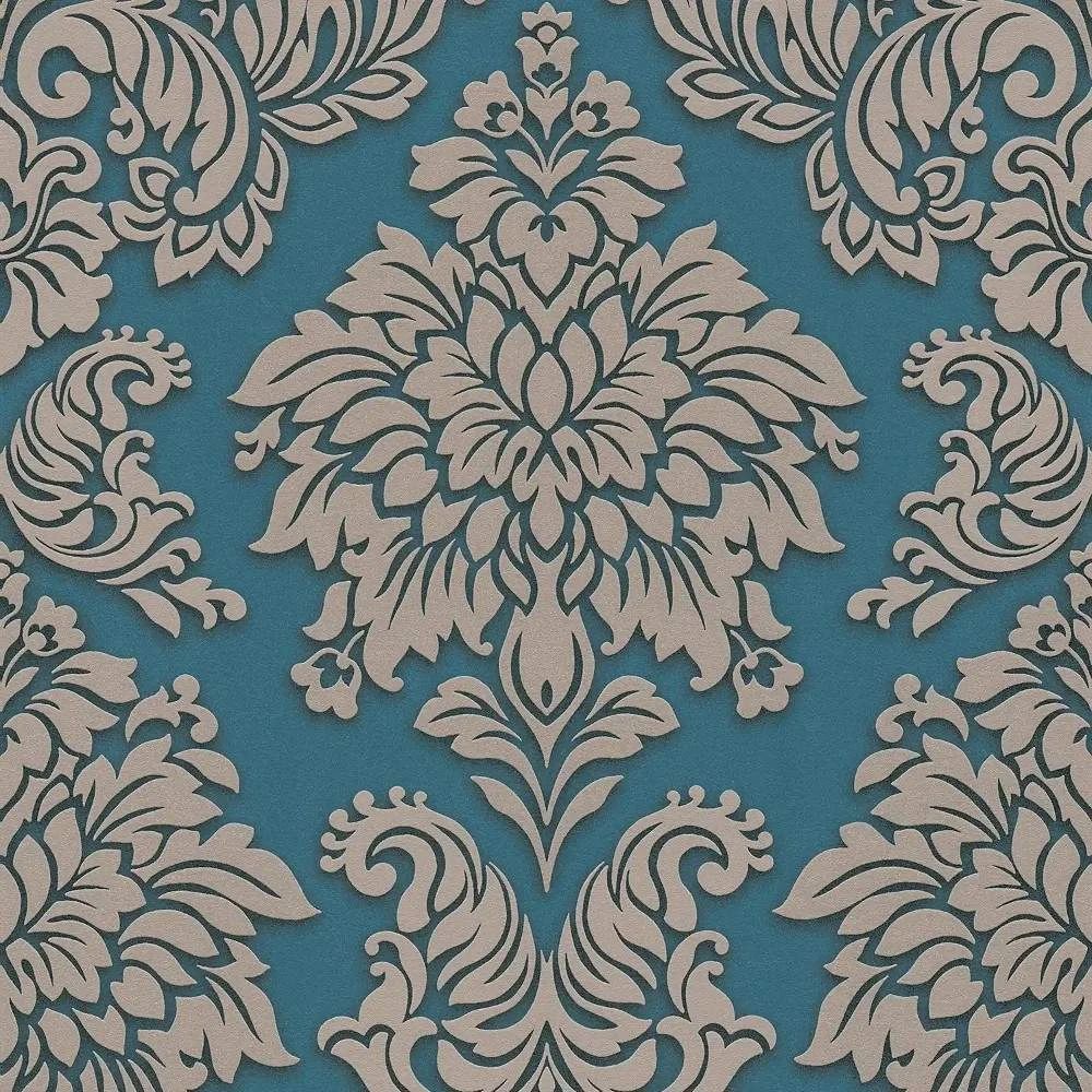 Lizzy London Blue Damask Wallpaper 36898-5
