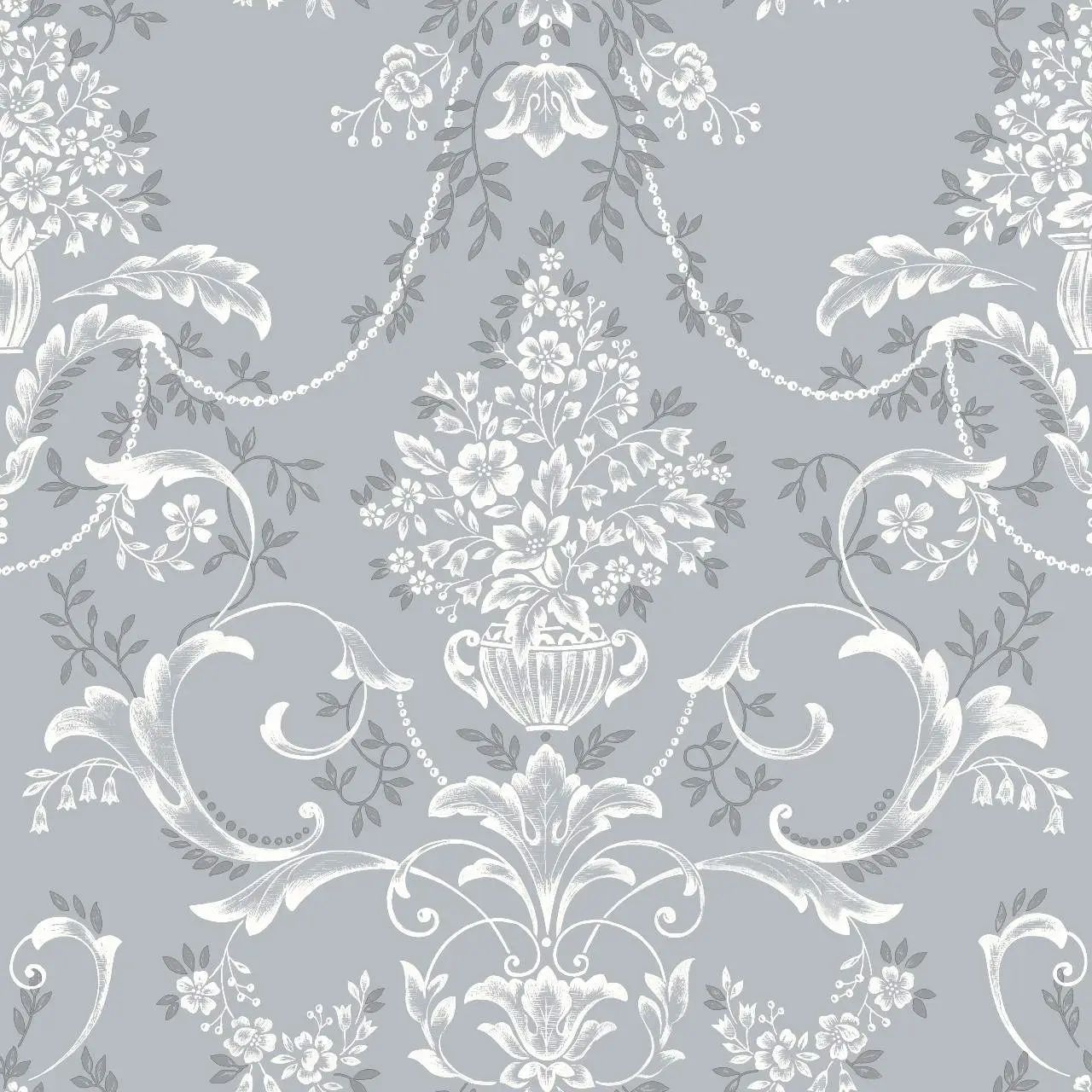 Amelia Damask French Inspired Blue Wallpaper 260246