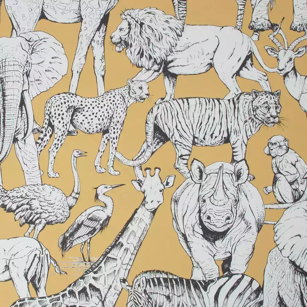 Ochre Jungle Animals Superfresco Easy Wallpaper 107691