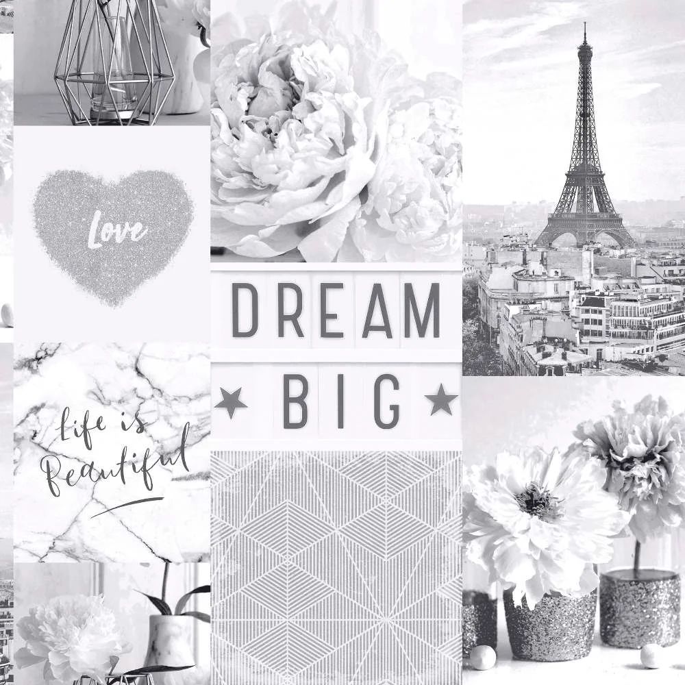 Life Is Beautiful Mono Paris Collage Wallpaper 692100