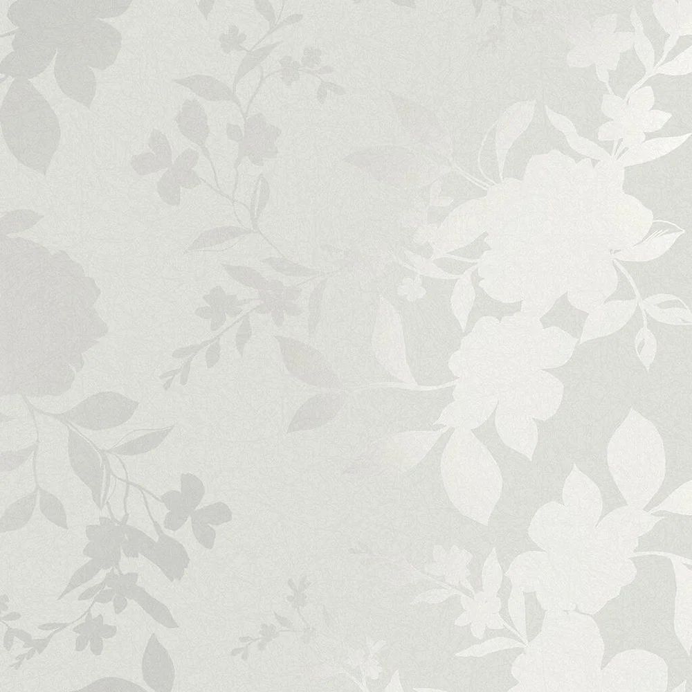 Westbourne Intertwined leaves & Flowers Silver Laura Ashley Wallpaper 118485