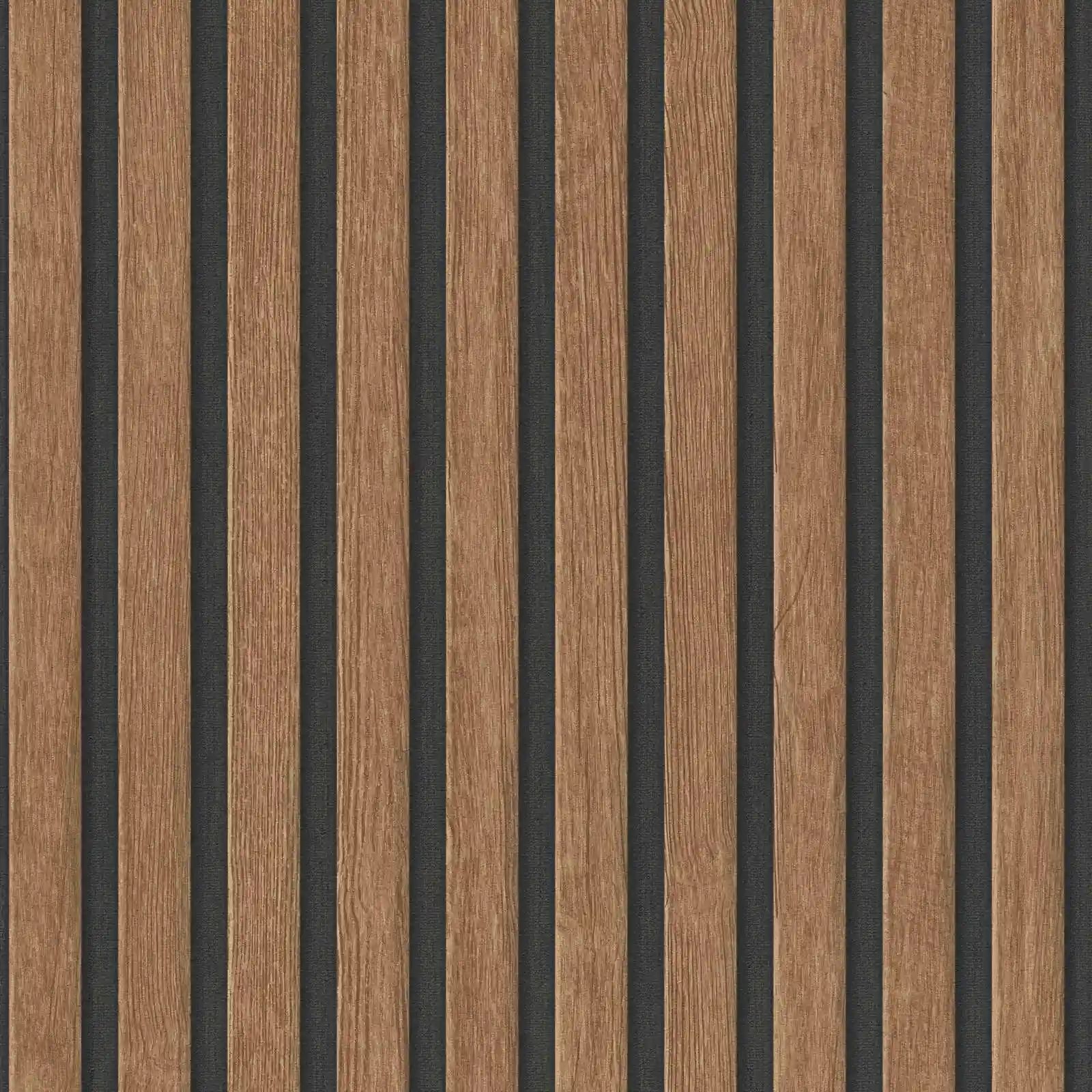 Acoustic Panels Walnut Oak Ultra Realistic Satin Fleece Wallpaper 39109-8