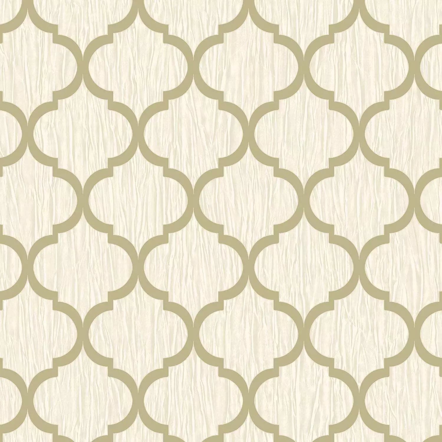 Crystal Trellis Ivory & Metallic Champagne Wallpaper 8898