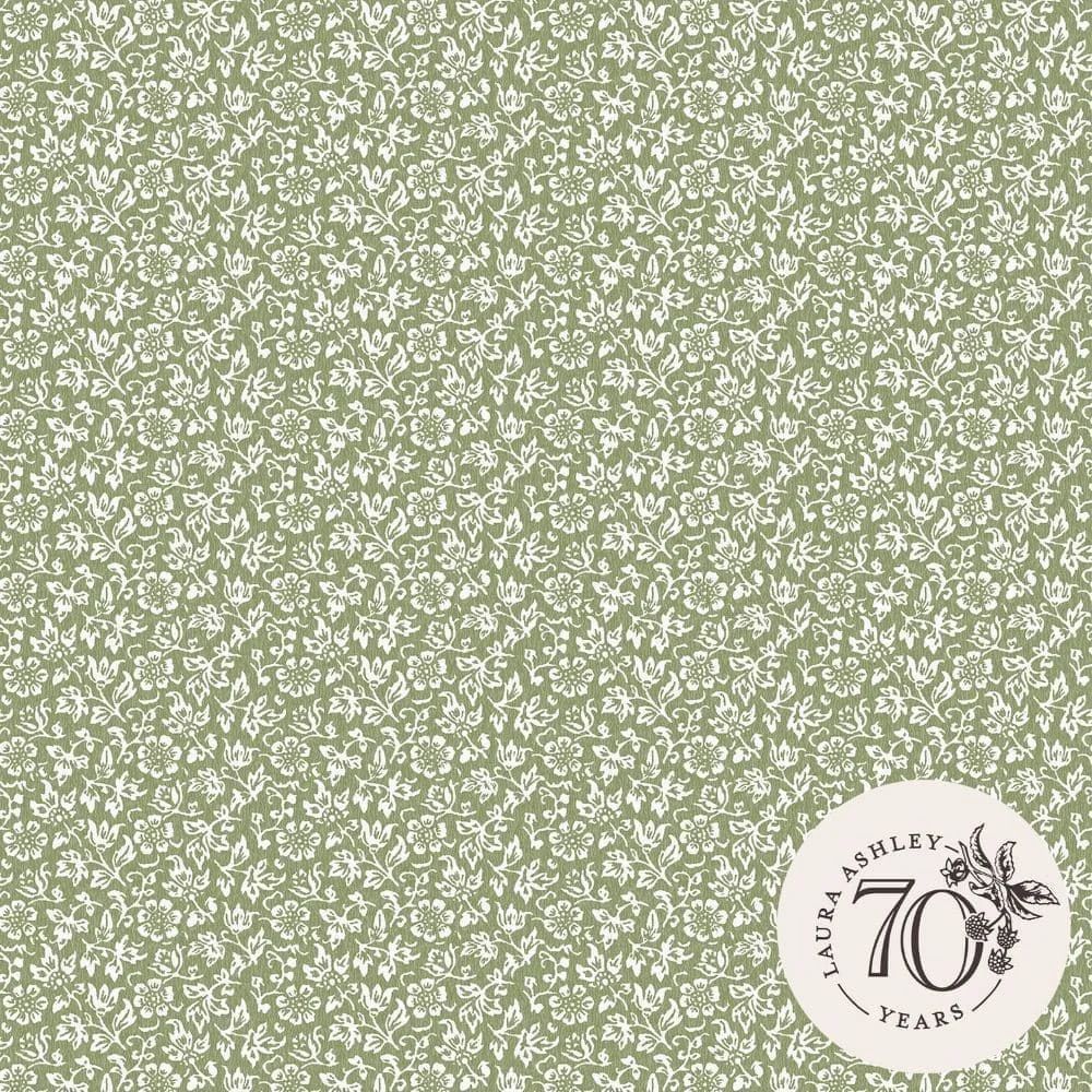 Sweet Alyssum Moss Green Laura Ashley Wallpaper 121077