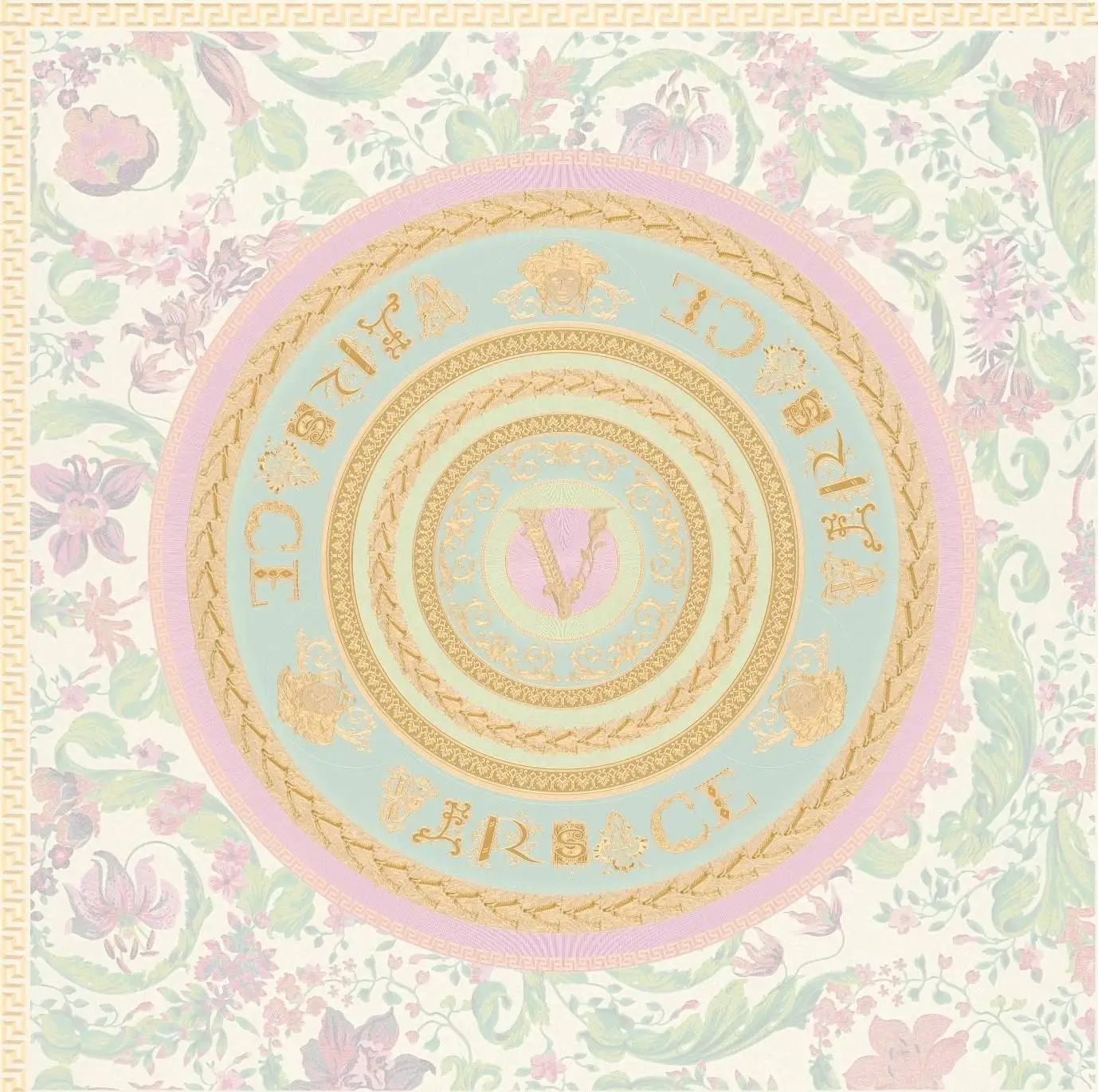 Oriental Tile V Ice Cream Luxury Vinyl Wallpaper 387052 Oriental Tile V Ice Cream Luxury Vinyl Wallpaper 387052