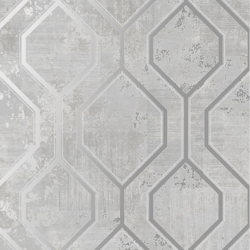 Armature Geometric Silver Superfresco Wallpaper 113259