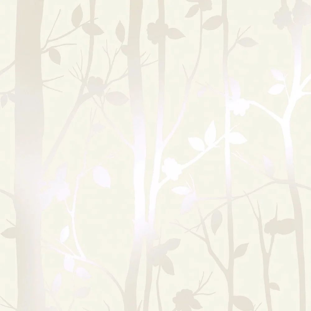 Cottonwood Pearlescent White Silhouette Leaf Laura Ashley Wallpaper 113341