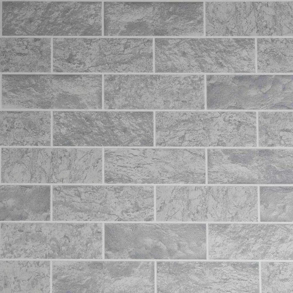 Contour Grey Tile Kitchen & Bathroom Wallpaper 107097
