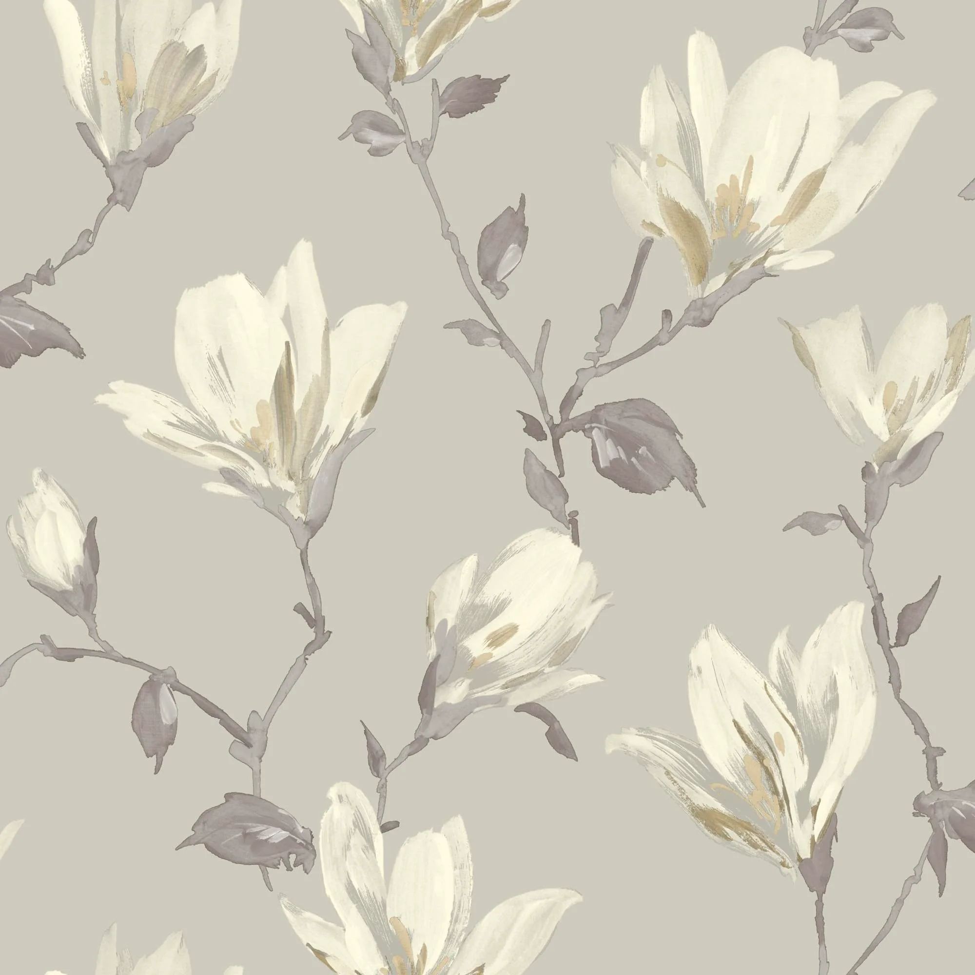 Lily Floral Natural Magnolia Grove Wallpaper 925005