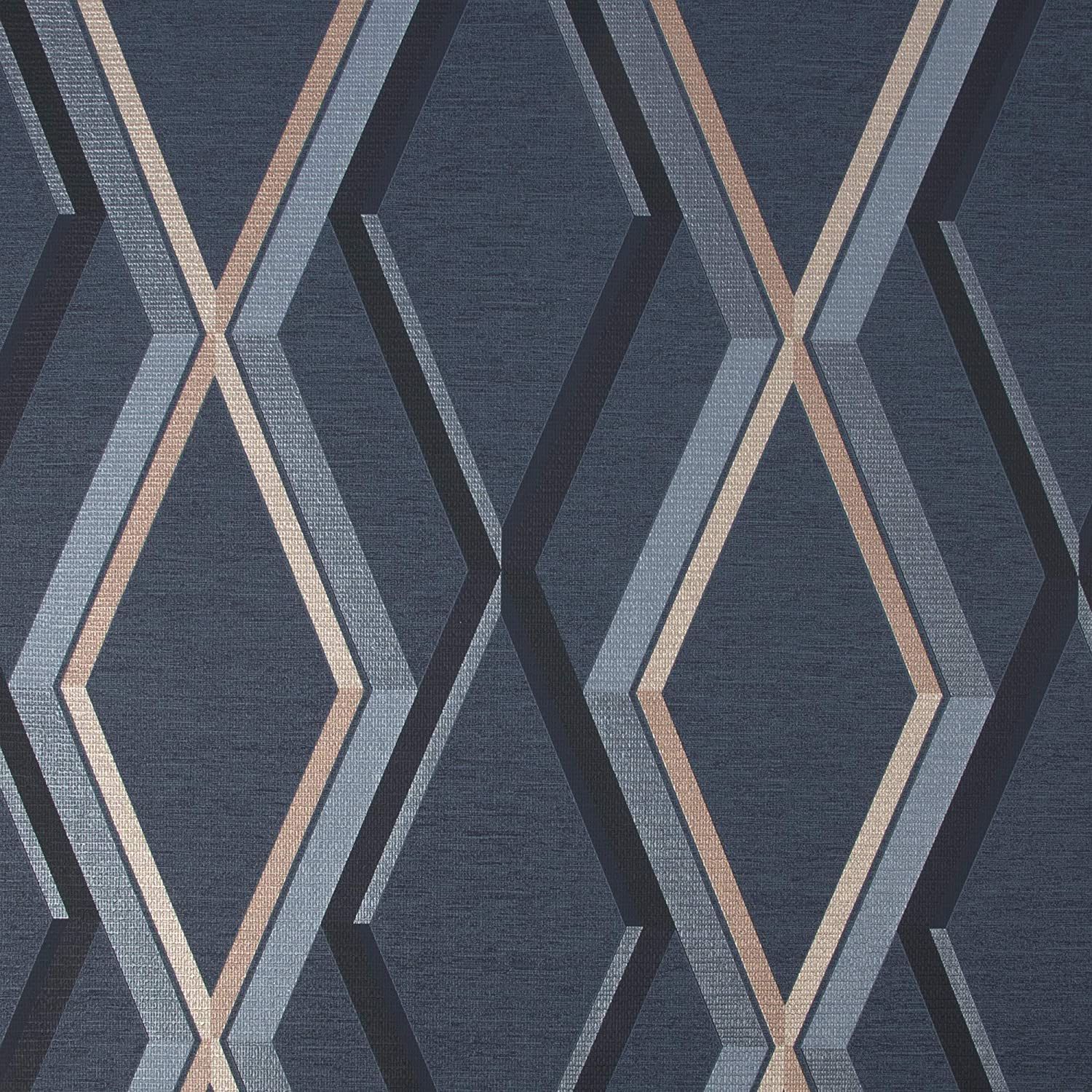 Prestige Geometric Navy Superfresco Wallpaper 108622