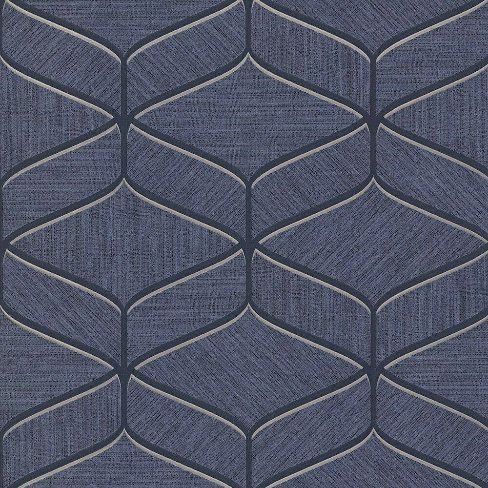 Luciano Geometric Blue Italian Vinyl Wallpaper 3852